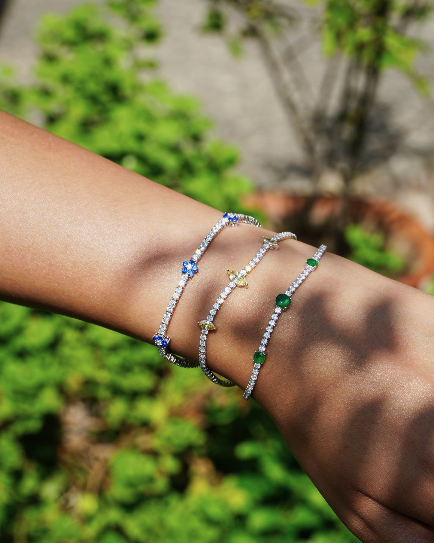 Green CZ Tennis Bracelet
