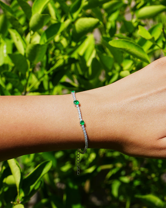 Green CZ Tennis Bracelet