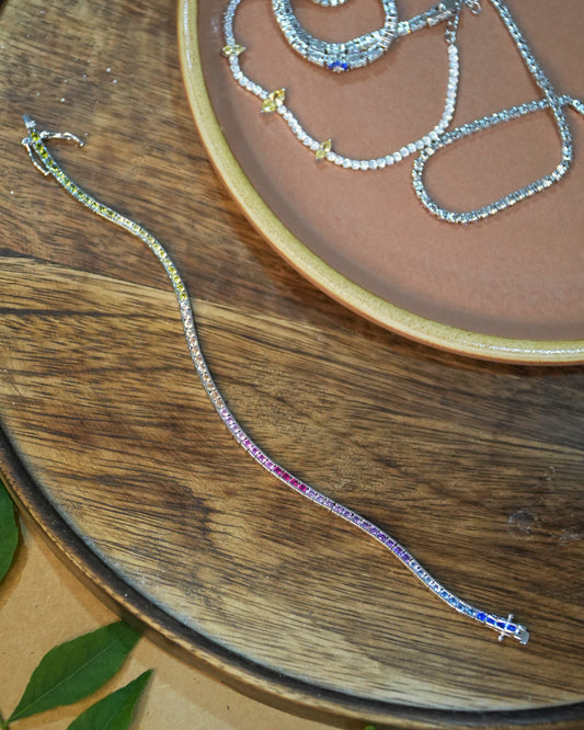 Rainbow Tennis Bracelet