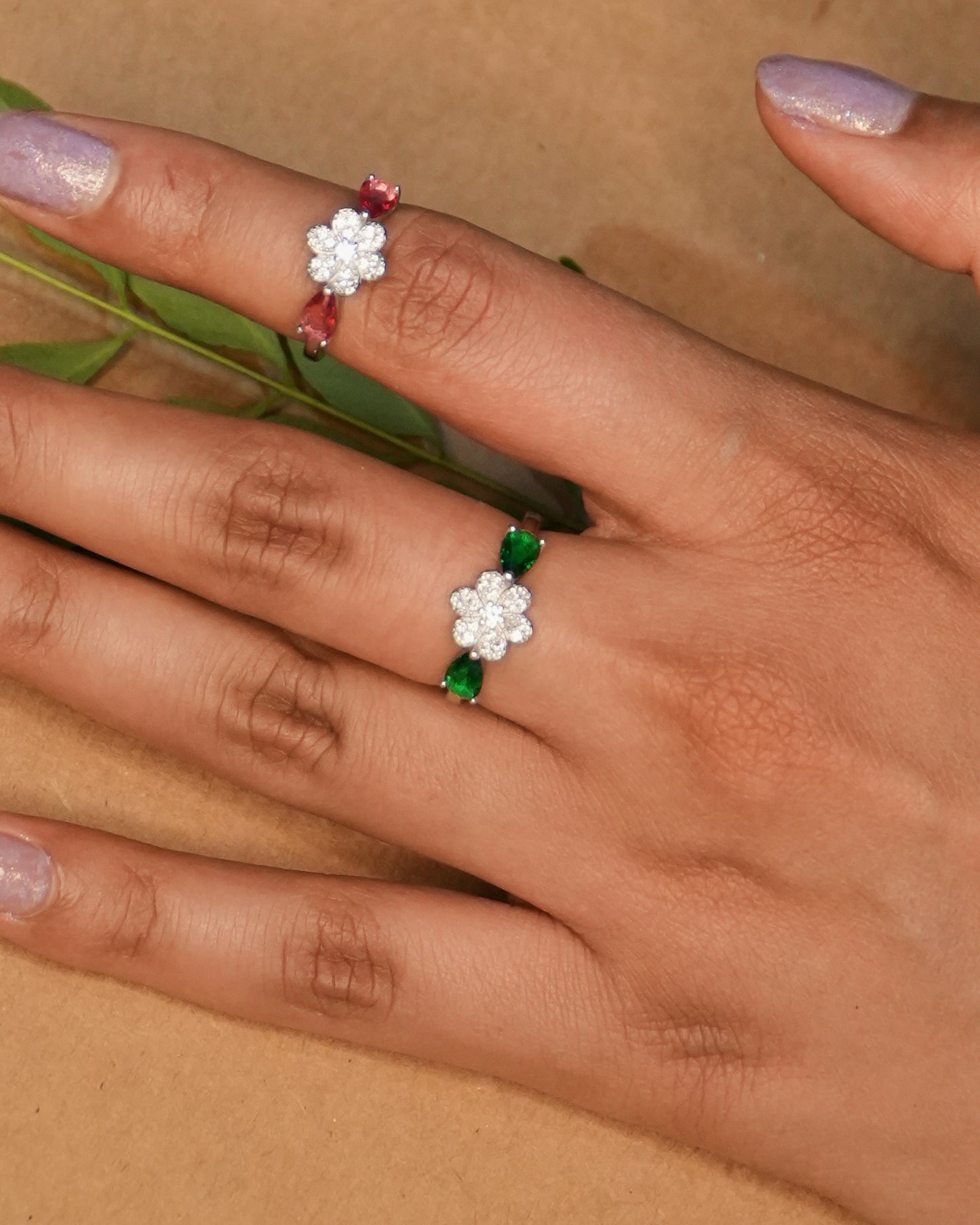 Pear Cut Flower CZ Ring