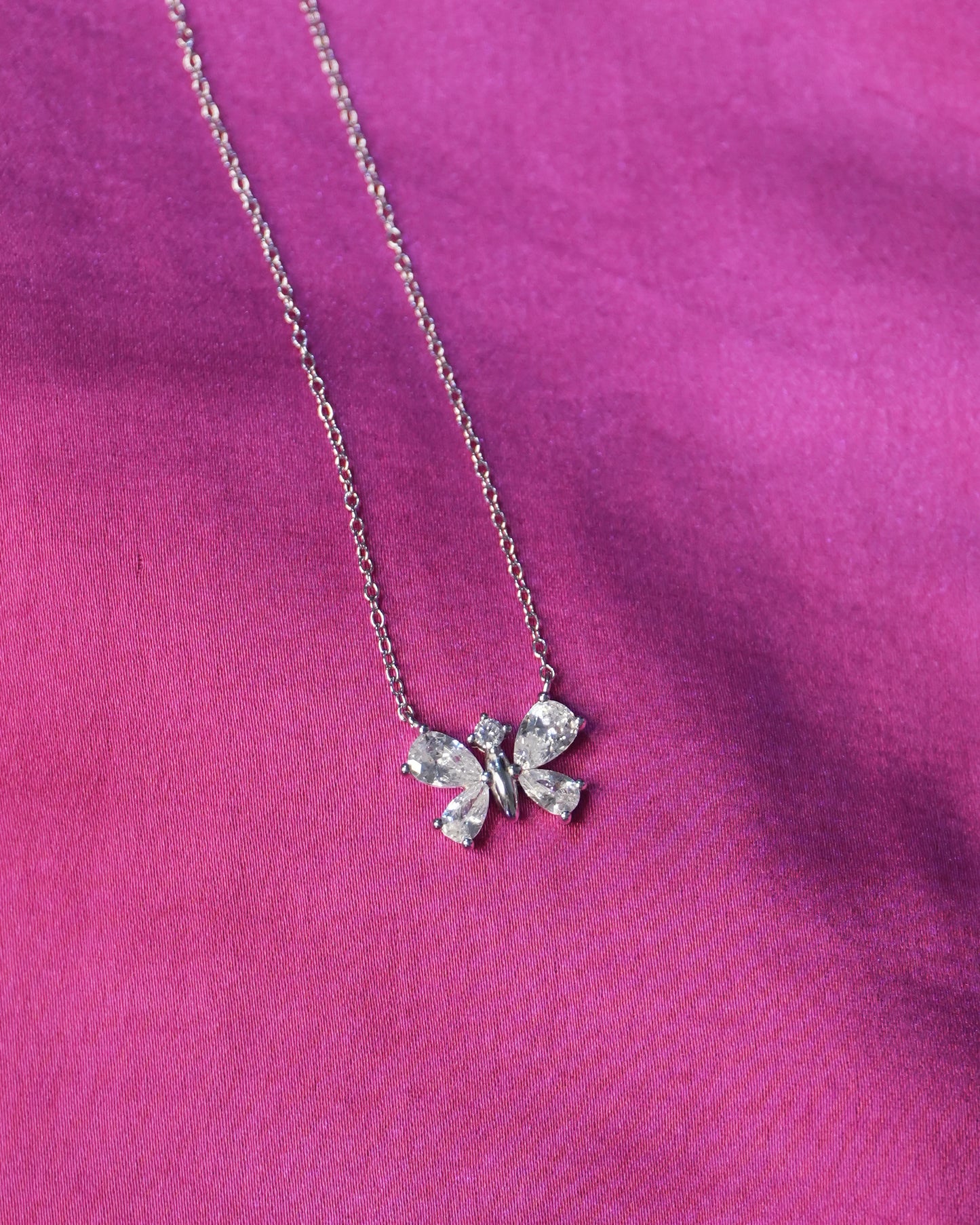 CZ Butterfly Chain Pendant Set