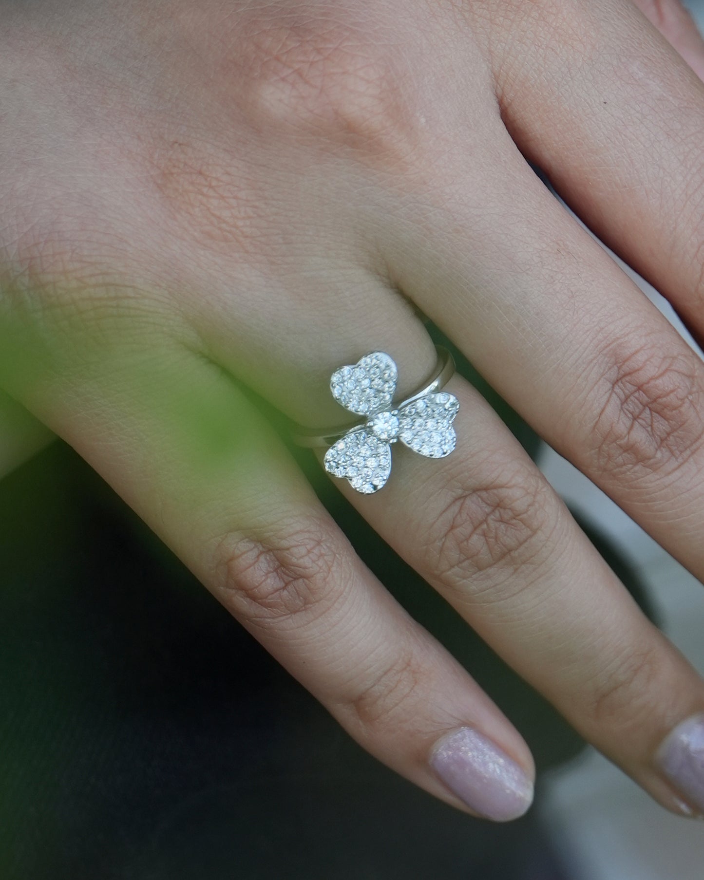 Signature Three Leaf Clover CZ Ring