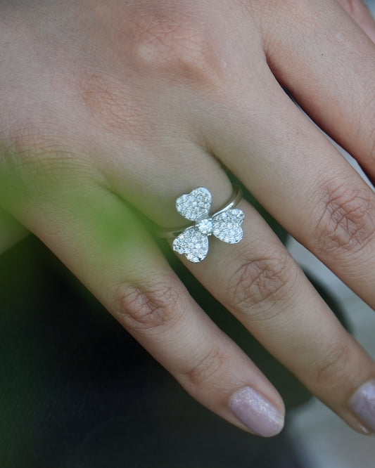 Signature Three Leaf Clover CZ Ring