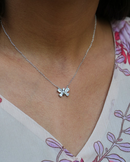CZ Butterfly Chain Pendent Set