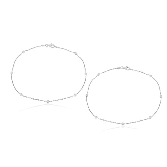 Crescent Silver Chain Anklet