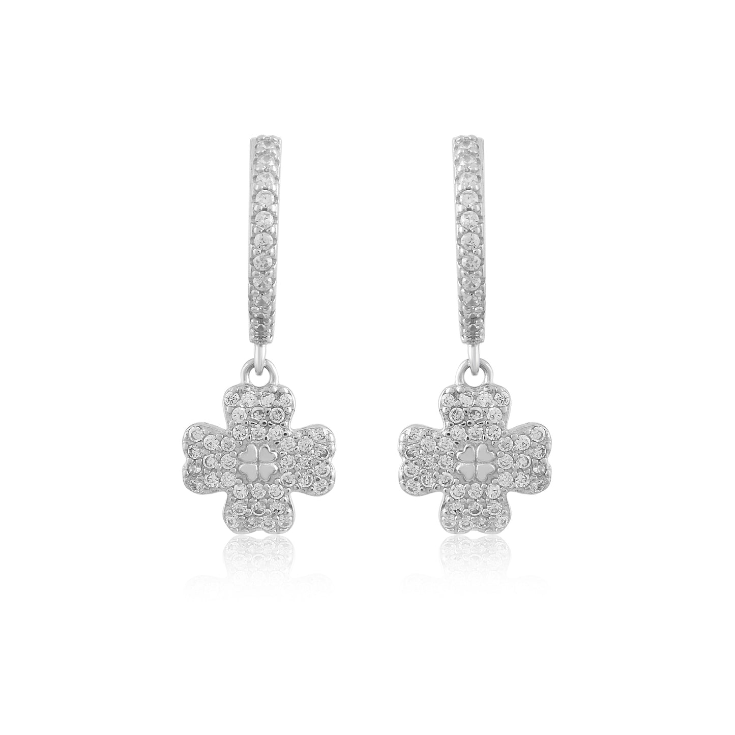 Four Leaf Clover CZ Drop Balis