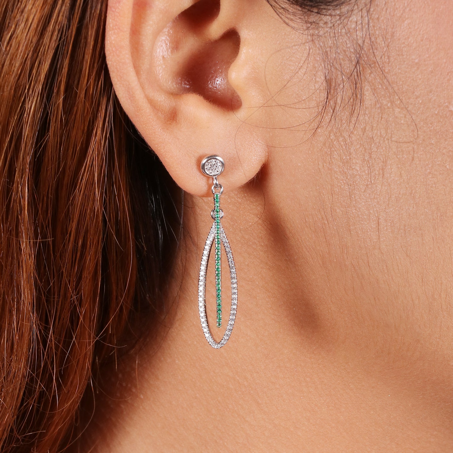 CZ Intertwined Dangle Earrings
