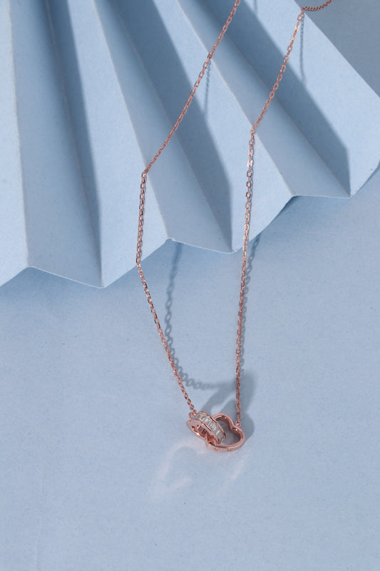 CZ LoveLock Chain Pendent Set