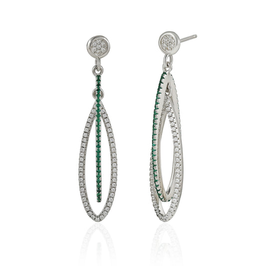 CZ Intertwined Dangle Earrings