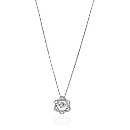 Swirl Motif CZ Chain Pendent Set
