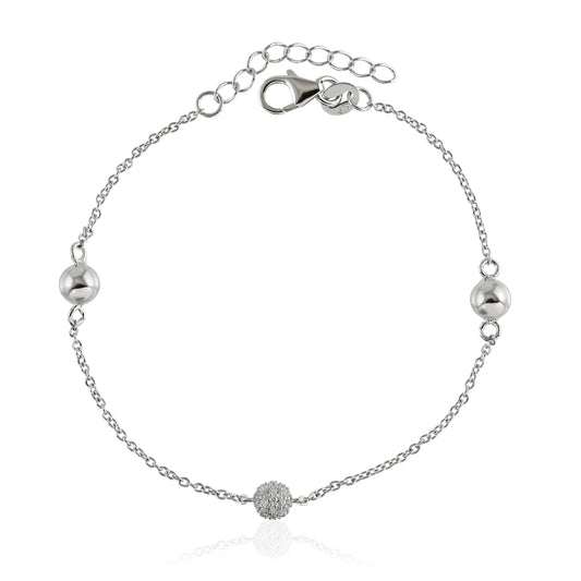 Minimal Silver CZ Bracelet