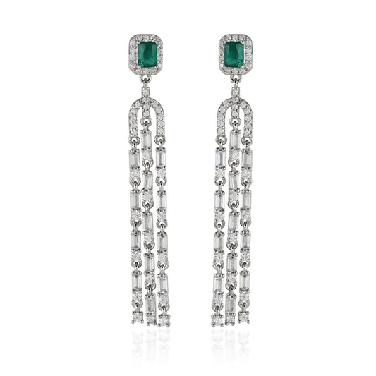Sleek CZ Dangle Earrings