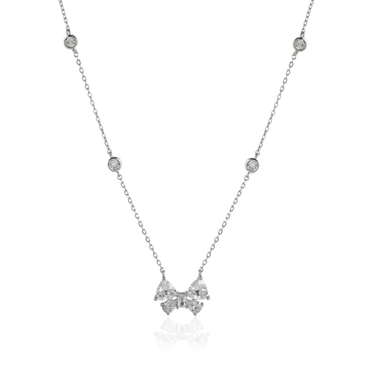Solitare Butterfly CZ Chain Pendent Set