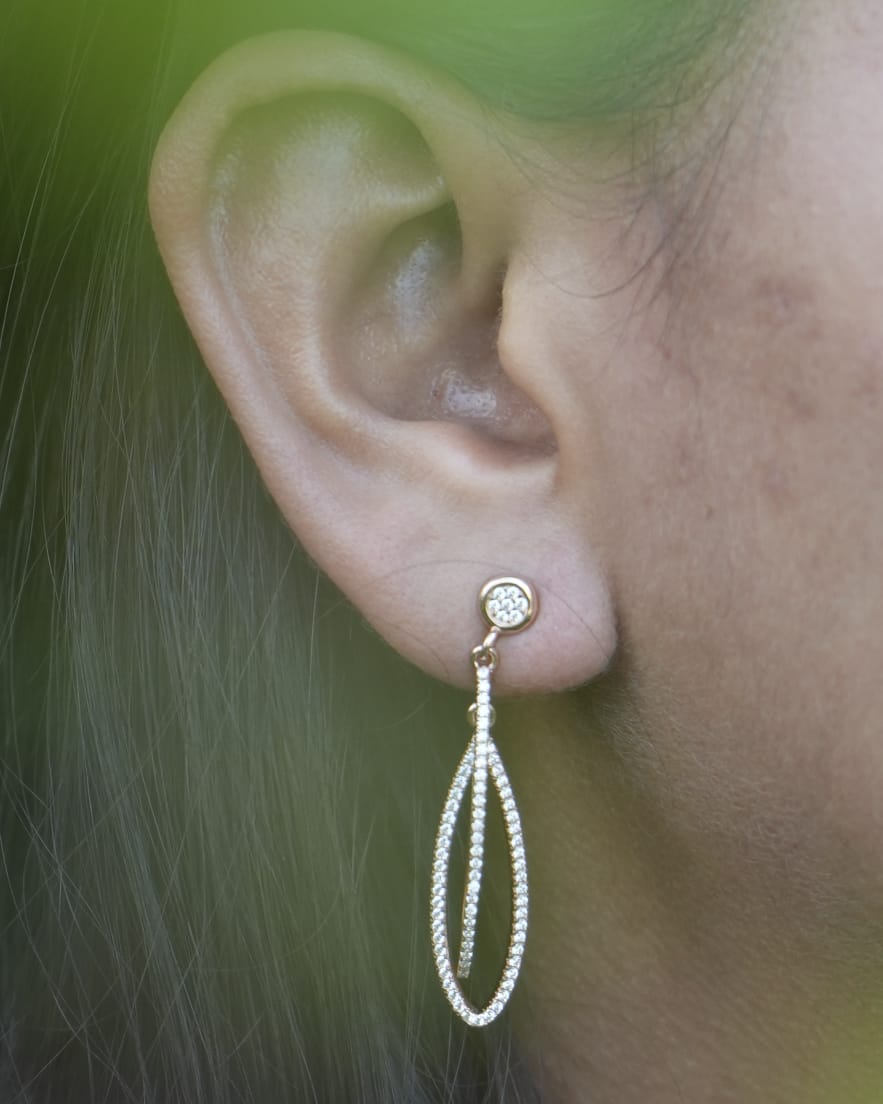 CZ Intertwined Dangle Earrings