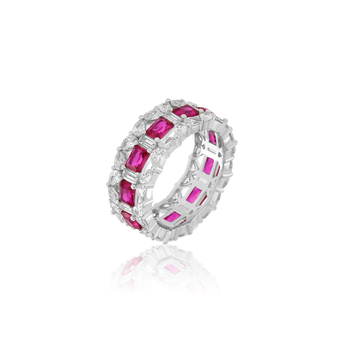 CZ Silver Cocktail Band Ring