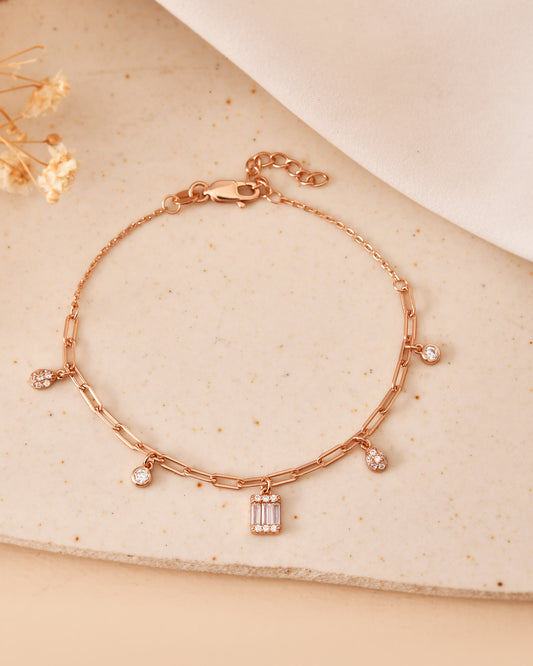 CZ Charms Chain Bracelet