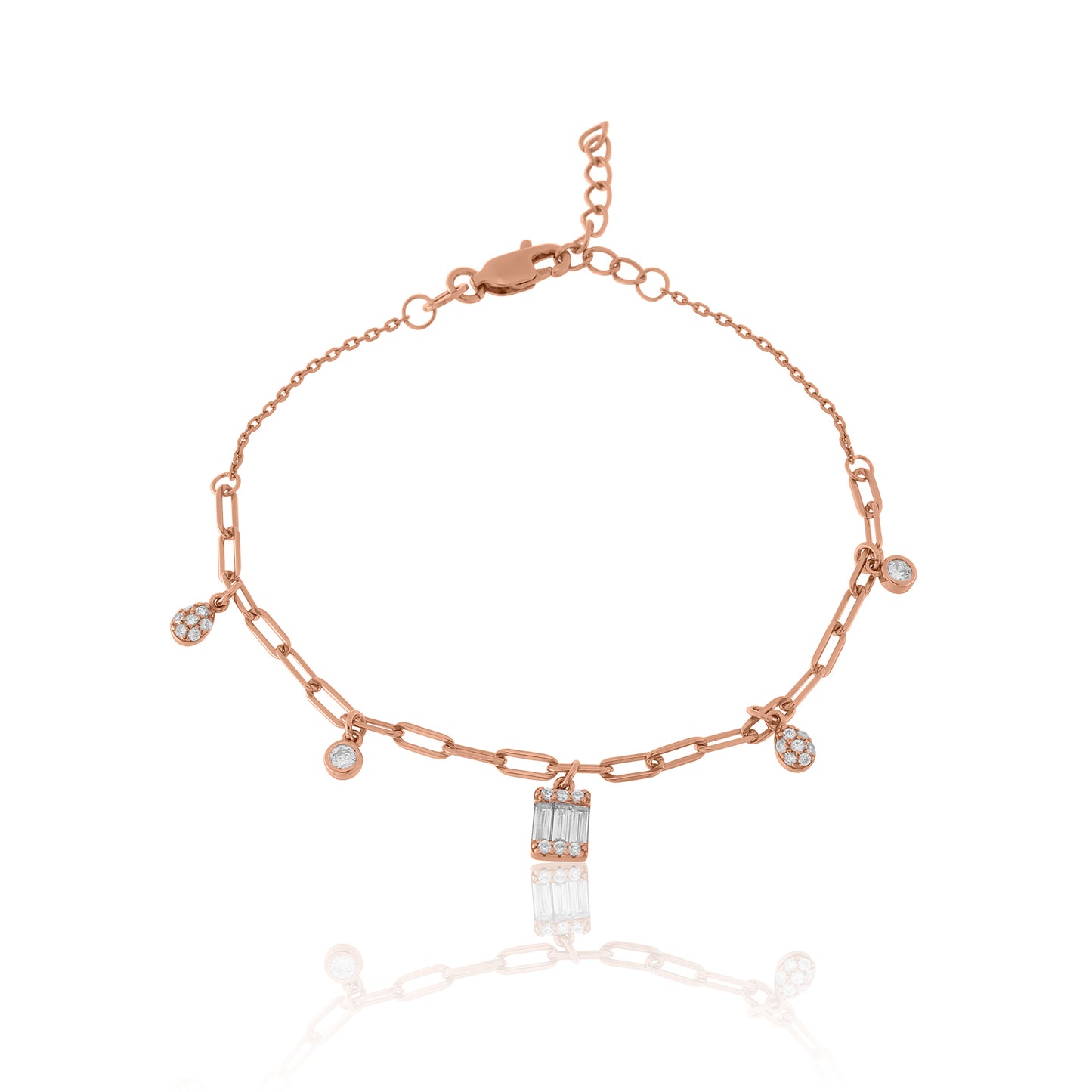 CZ Charms Chain Bracelet