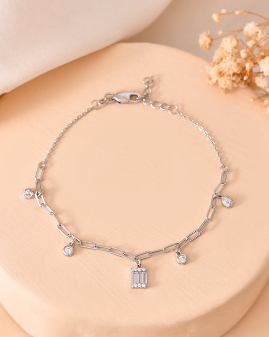 CZ Charms Chain Bracelet