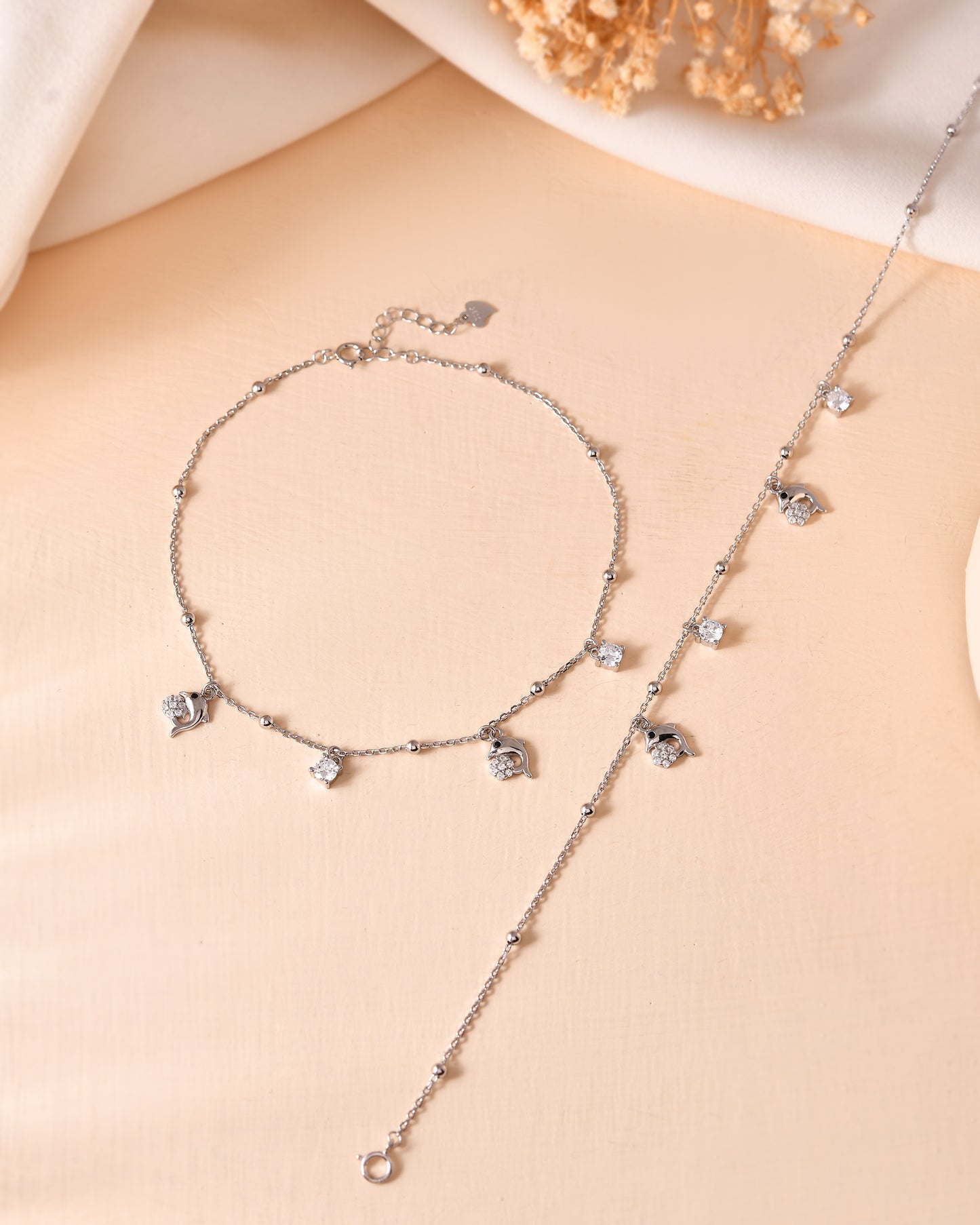 Dolphin Silver Anklet