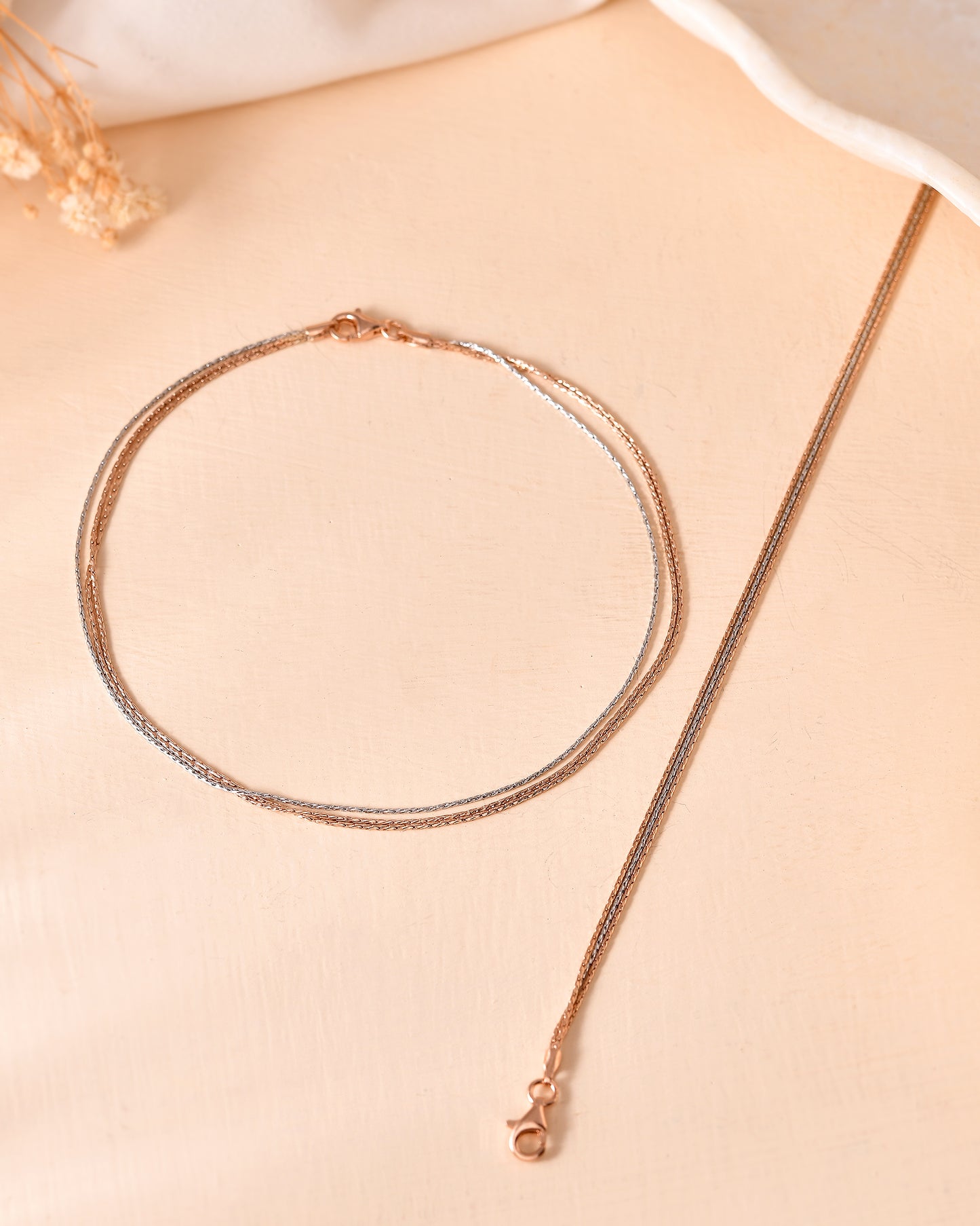 Tri Layered Silver Anklet
