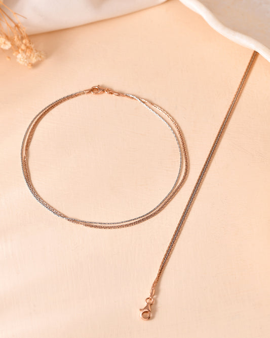 Tri Layered Silver Anklet