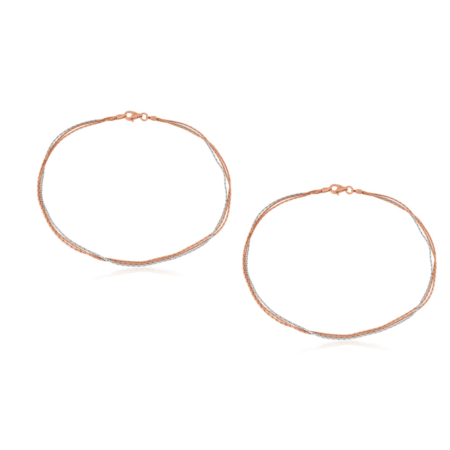 Tri Layered Silver Anklet