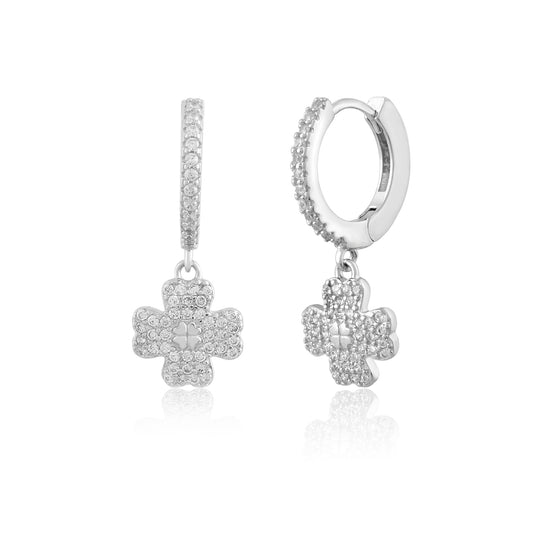 Four Leaf Clover CZ Drop Balis