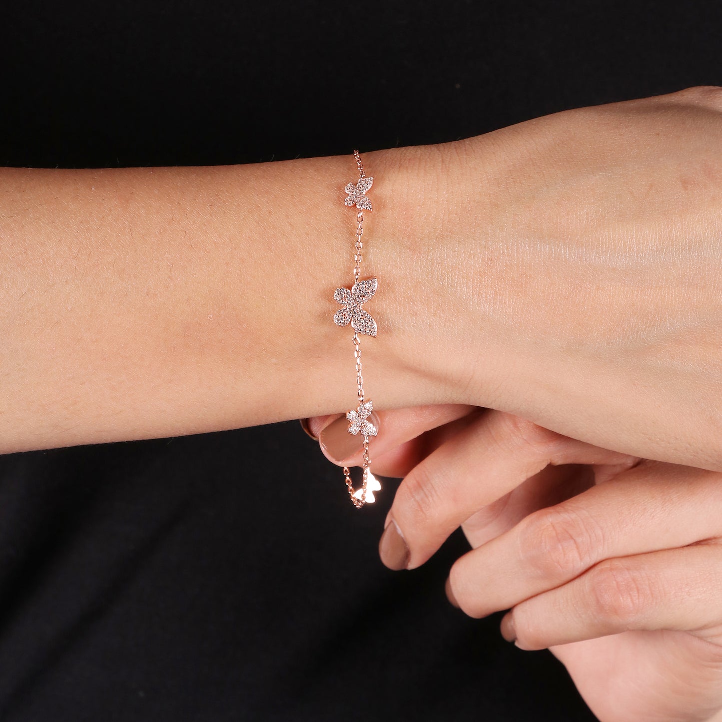 Rose Gold Plated Butterfly Bracelet