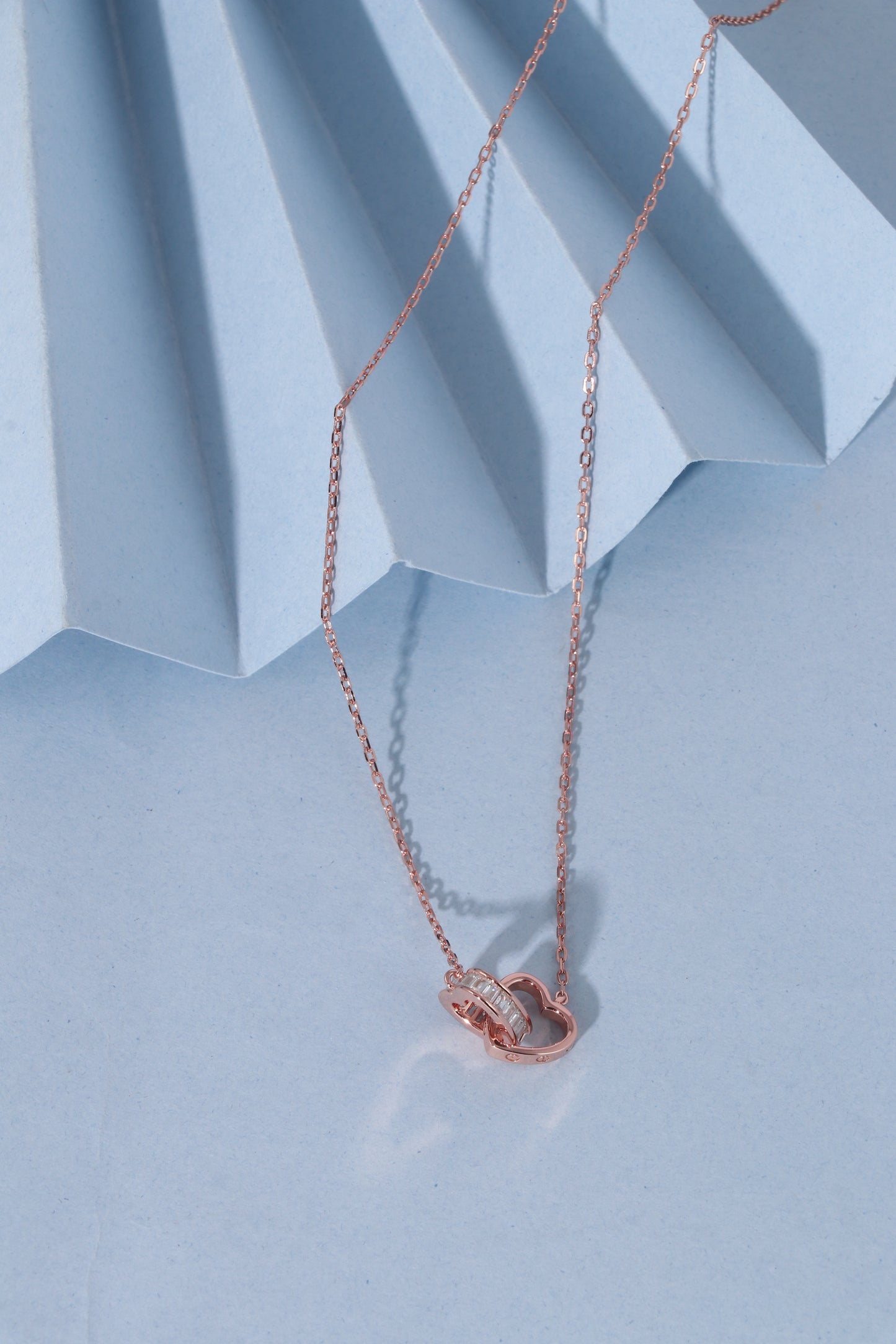CZ LoveLock Chain Pendent Set
