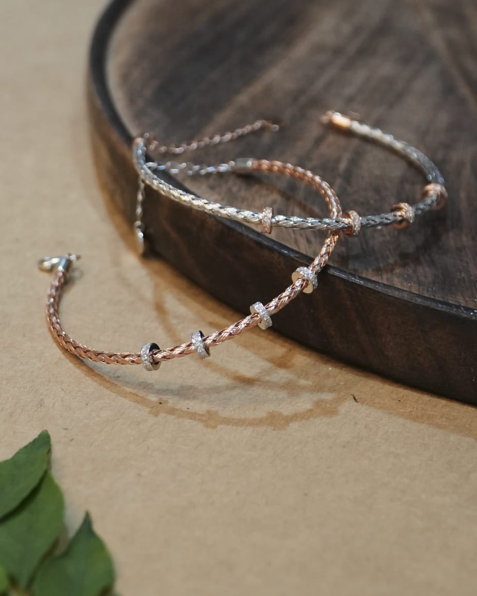Silver CZ Charms Bracelet